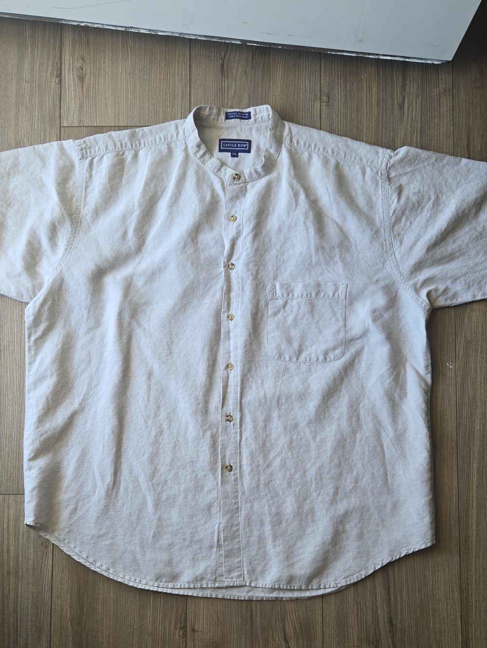Savile Row Linen And Cotton Blend Casual Button Down